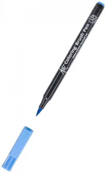 Маркер акварельный Koi кисточка, №137 Синий морской обложка книги