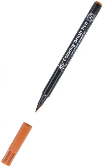 Маркер акварельный Koi кисточка, №14 Сиена натуральная обложка книги