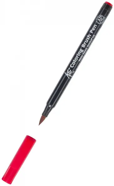 Маркер акварельный Koi кисточка, №19 Красный обложка книги