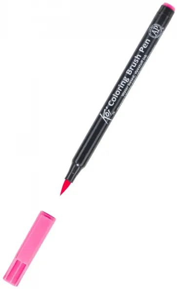 Маркер акварельный Koi кисточка, №20 Розовый обложка книги