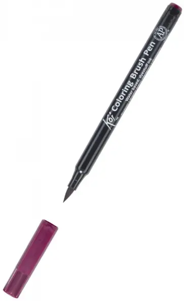 Маркер акварельный Koi кисточка, №22 Красный винный обложка книги