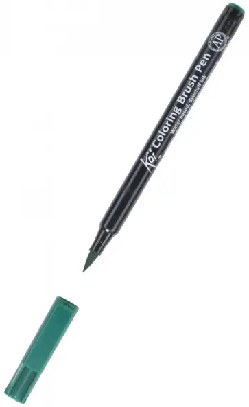 Маркер акварельный Koi кисточка, №29 Зеленый обложка книги