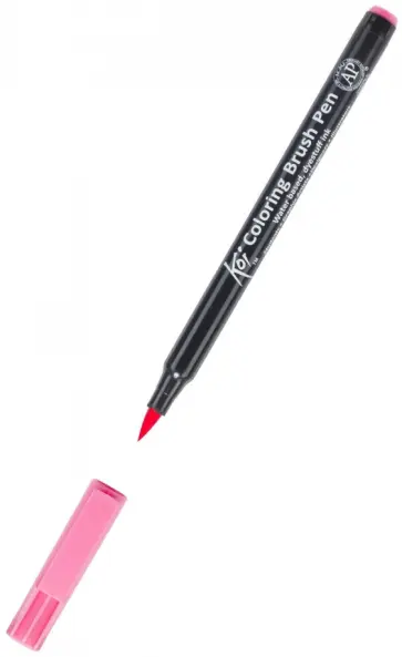 Маркер акварельный Koi кисточка, №421 Маджента розовая обложка книги