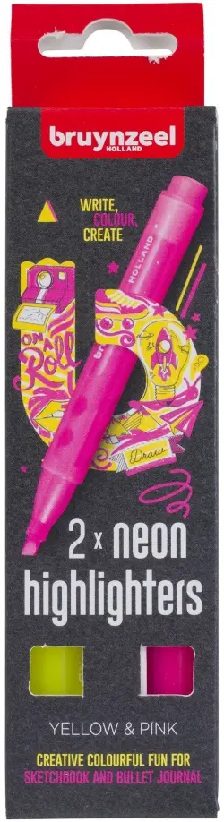 Набор текстовыделителей, 2 цвета, желтый, розовый обложка книги