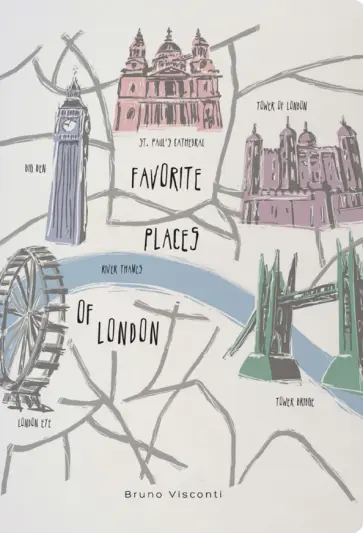 Тетрадь Путешествие в Лондон, 40 листов, клетка обложка книги