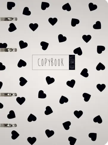 Тетрадь со сменным блоком Сердечки, 80 листов, в точку обложка книги
