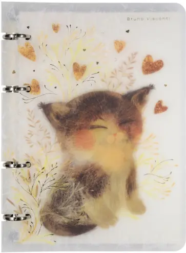 Тетрадь со сменным блоком Милый котик, А5, 80 листов, клетка обложка книги