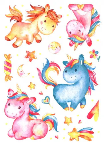 Декоративные наклейки. Единорожки Декоративные наклейки. Единорожки обложка книги