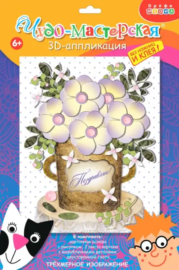 3D аппликация. Белые цветы 3D аппликация. Белые цветы обложка книги