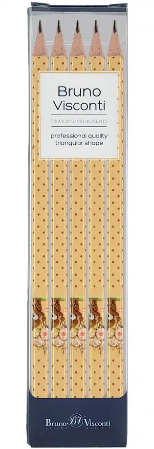 Набор карандашей чернографитовых HappyGraphix. Щенок с букетом, НВ, 5 штук обложка книги