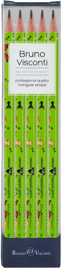 Набор карандашей чернографитовых HappyGraphix. Собачья площадка, НВ, 5 штук обложка книги