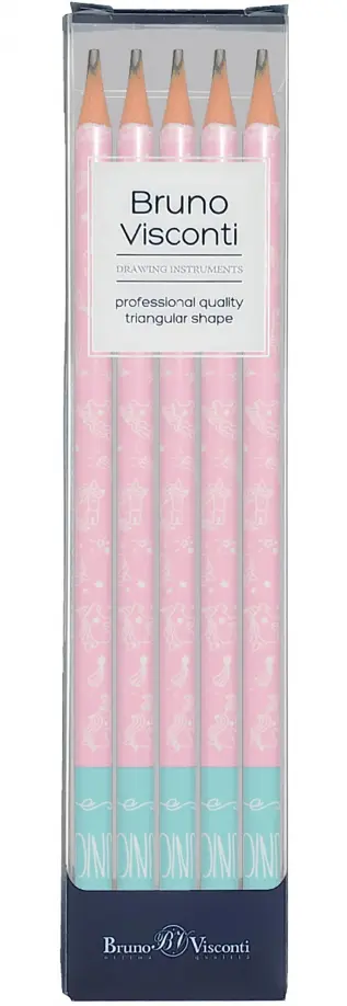 Набор карандашей чернографитовых ArtGraphix. Zefir. Единорожки, НВ, 5 штук обложка книги