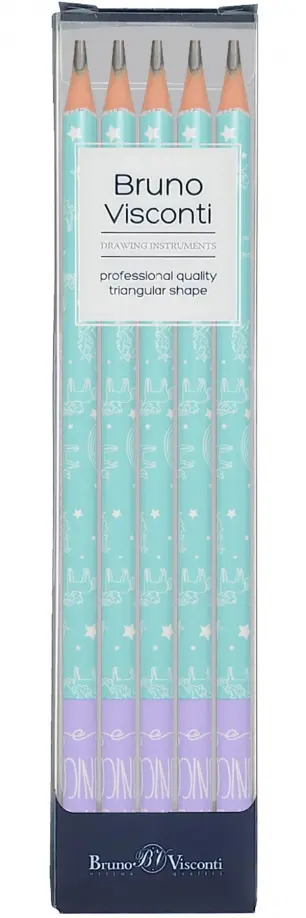 Набор карандашей чернографитовых ArtGraphix. Zefir. Единорог и радуга, НВ, 5 штук обложка книги