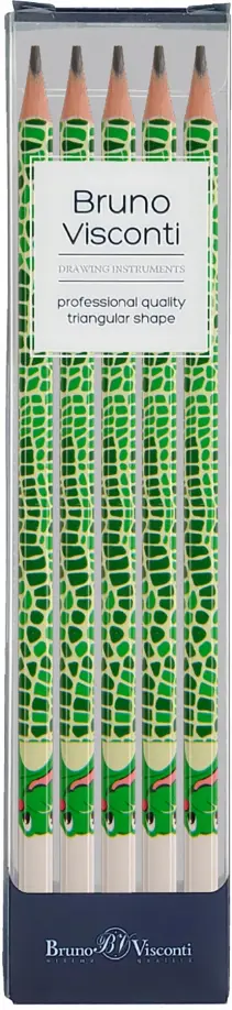 Набор карандашей чернографитовых ArtGraphix. Fun. Крокодил, НВ, 5 штук обложка книги