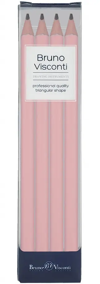 Набор чернографитовых карандашей HappyGraphix Jumbo. Зефирный розовый, 4B, 4 штуки обложка книги