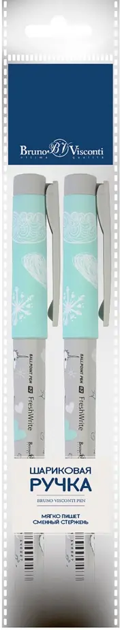 Набор из 2 шариковых ручек FreshWrite Девочка и Единорог. Снежинки, синие обложка книги