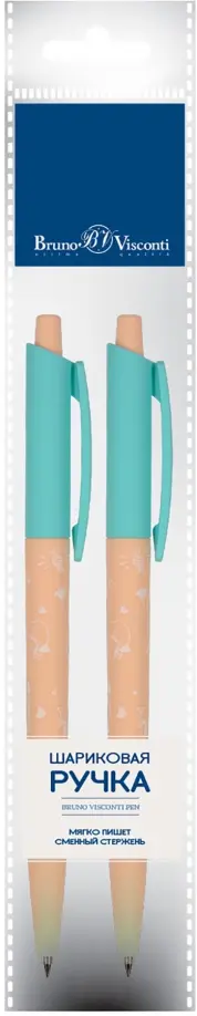 Набор из 2 шариковых ручек HappyClick Зефирные животные. Лисички, синие обложка книги