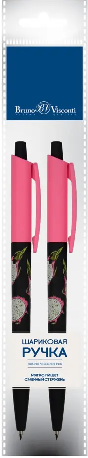 Набор из 2 шариковых ручек HappyClick Fresh & fruity. Питахайя, синие обложка книги