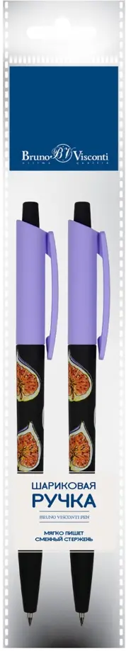 Набор из 2 шариковых ручек HappyClick Fresh & fruity. Инжир, синие обложка книги