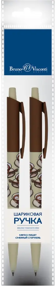 Набор из 2 шариковых ручек HappyClick Кофемания. Тирамису, синие обложка книги