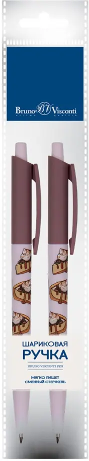 Набор из 2 шариковых ручек HappyClick Кофемания. Чизкейк, синие обложка книги