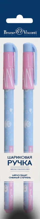 Набор шариковый ручек HappyWrite. Зефирные животные. Панды, 0.5 мм., синий, 2 штуки обложка книги