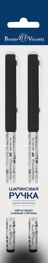 Набор шариковых ручек PrimeWrite. Газета-4, 0.7 мм, синий, 2 штуки обложка книги