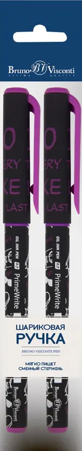 Набор шариковых ручек PrimeWrite. Скейтборд. Паттерн, 0.7 мм., синий, 2 штуки обложка книги