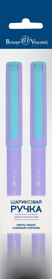 Набор шариковых ручек PrimeWrite. Zefir, синие, 2 штуки, в ассортименте обложка книги