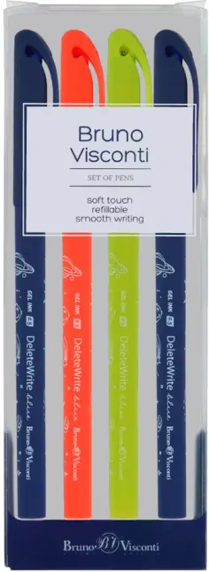 Набор из 4 ручек со стираемыми чернилами DeleteWrite. Космос, 0.5 мм., синий обложка книги