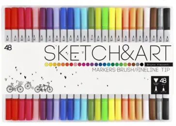 Набор скетч маркеров Sketch&Art, двусторонние, 48 цветов обложка книги