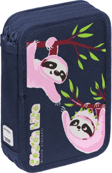 Пенал Карибские ленивцы, два отделения обложка книги