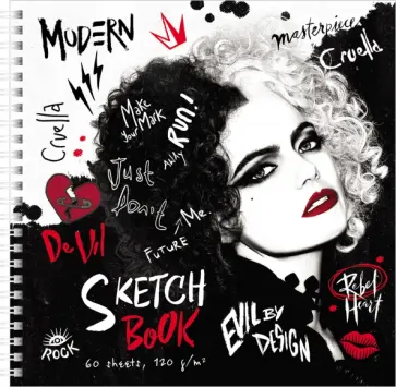 Скетчбук Круэлла, А4, 60 листов обложка книги