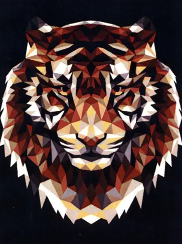 Алмазная мозаика Тигр полигональный обложка книги