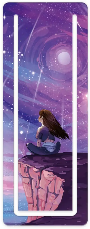 Закладка для книг картон. На краю мира, картон с вырубкой обложка книги