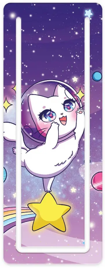 Закладка для книг. Космическая кошечка, картон обложка книги