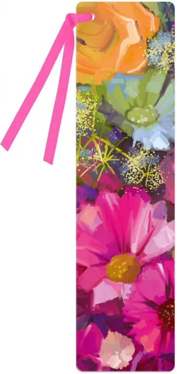 Закладка для книг Нежный букет, картон обложка книги