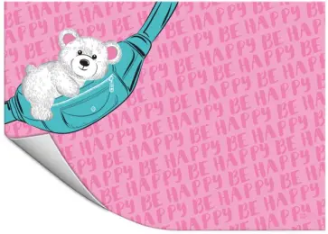 Плёнка цветная для уроков труда Мишка на сумке обложка книги