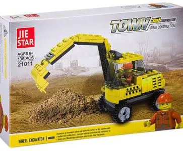 Конструктор JIE STAR. Экскаватор, 136 деталей обложка книги