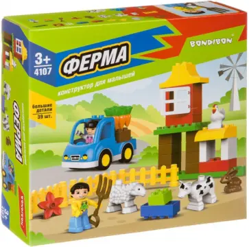 Конструктор Ферма, большие детали, 39 деталей обложка книги