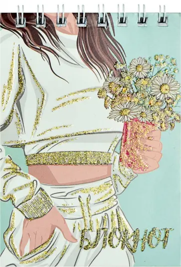 Блокнот на гребне Романтика, 40 листов, клетка, А7 обложка книги