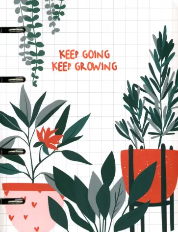 Тетрадь на кольцах Pots. Цветы в горшке, 120 листов, клетка обложка книги