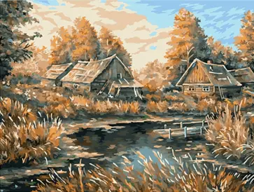 Картина по номерам Деревня обложка книги