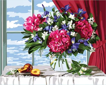 Картина по номерам Пионы и персики обложка книги