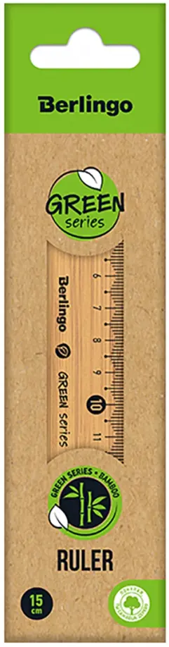Линейка Green Series, 15 см., бамбук обложка книги