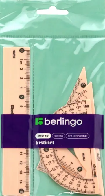 Набор чертежный малый Instinct, 4 предмета, в ассортименте обложка книги