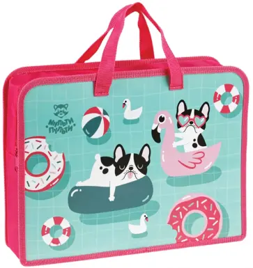 Папка с ручками Happy Pugs, А4 обложка книги