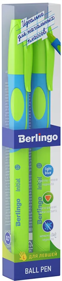 Ручка шариковая Initial, для левшей, 0,7 мм., синяя, 2 штуки обложка книги