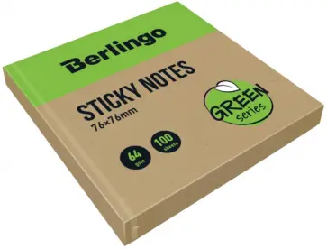 Самоклеящийся блок Green Series, 100 листов, крафтовая бумага обложка книги