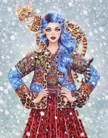 Картина по номерам Девушка и кошка обложка книги